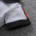2pcs Baby Boy 95% Cotton Short-sleeve Colorblock Polo Shirt and Shorts Set MiddleAsh image 4