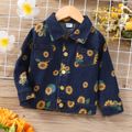 Toddler Boy/Girl Trendy 100% Cotton Floral Print Denim Jacket Blue image 1