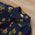 Toddler Boy/Girl Trendy 100% Cotton Floral Print Denim Jacket Blue