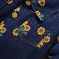 سترة جينز عصرية 100٪ قطن مطبوع عليها أزهار للأطفال الصغار / البنات أزرق image 4