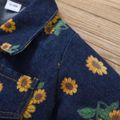 سترة جينز عصرية 100٪ قطن مطبوع عليها أزهار للأطفال الصغار / البنات أزرق image 5