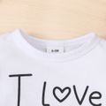2pcs Baby Boy/Girl 95% Cotton Long-sleeve Letter Print Jumpsuit with Hat Set White