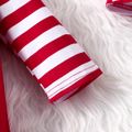 Christmas 2pcs Baby Boy/Girl 95% Cotton Striped Long-sleeve Letter Print Jumpsuit with Hat Set Red image 5