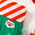 Christmas Baby Boy/Girl Striped Spliced Allover Santa/Deer Print Pants Green