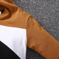 2pcs Baby Boy/Girl 95% Cotton Long-sleeve Colorblock Hoodie and Sweatpants Set Color block image 4