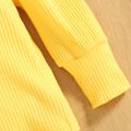2pcs Toddler Girl Sweet Mock Neck Puff-sleeve Tee and Button Design Skirt Set Yellow