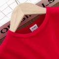 Natal 3 unidades Criança Menina Extremidades franzidas Infantil conjuntos de camisetas Vermelho image 4