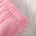 Baby Girl Leopard Spliced Solid Fleece Leggings Pink image 5