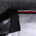 2pcs Toddler Boy Preppy style Polo Tee abd Striped Pants Set Grey