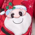 عيد الميلاد طفل رضيع / فتاة سانتا طباعة الحرارية مبطنة بذلة طويلة الأكمام مقنعين أحمر image 4