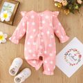 2-Pack Baby Girl Allover Dots and Butterfly Print Ruffle Long-sleeve Jumpsuits Set HS image 2