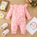 2-Pack Baby Girl Allover Dots and Butterfly Print Ruffle Long-sleeve Jumpsuits Set HS image 3