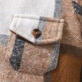 2pcs Toddler Boy Trendy Ripped Denim Jeans and Plaid Hooded Jacket Set Khaki image 4