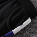 Rugby Match 2pcs Toddler Boy Playful Colorblock Pullover Sweatshirt and Pants Set Black image 5
