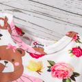 2pcs Baby Girl 100% Cotton Layered Skirt and Allover Bear Print Long-sleeve Romper Set Pink image 4