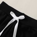 2pcs Baby Boy/Girl Star Print Long-sleeve Colorblock Sweatshirt and Solid Sweatpants Set Black image 5