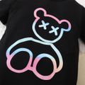 Baby Boy/Girl Bear Print Short-sleeve Romper Black image 4