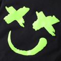 2pcs Baby Boy/Girl 95% Cotton Glow in the Dark Graphic Hooded Short-sleeve Tee & Shorts Set Black image 5