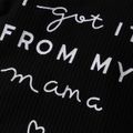 2pcs Toddler Girl Sweet Letter Print Ribbed Tee and Plaid Pleated Skirt Set Black image 3
