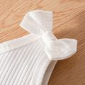 3pcs Toddler Girl Trendy Bowknot Design One Shoulder Tee Floral Print Skirt & Belt Set White image 3