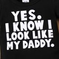 Father's Day Baby Boy/Girl 95% Cotton Letter Print Short-sleeve Tee Black image 3