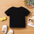 Father's Day Baby Boy/Girl 95% Cotton Letter Print Short-sleeve Tee Black image 1