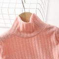 Toddler Boy/Girl Solid Color Turtleneck Sweater Pink