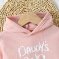 2-piece Toddler Boy/Girl Letter Print Hoodie Sweatshirt and Colorblock Pants Set Pink