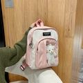 Kids Plush Bear Decor Preschool Backpack Travel Backpack for Girls and Boys Pink