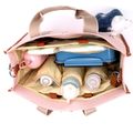 Mom Bag Multifunction Diaper Bag Tote Large Capacity Satchel Travel Diaper Tote with Stroller Strap Pink