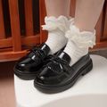 Toddler / Kid Fashion Fringe & Bow Decor Black Loafers Black image 2
