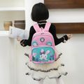 Kids Flat Cartoon Pattern Dual Ears Design Preschool Backpack Travel Backpack Pink