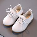 Toddler / Kid Minimalist White Lace Up Low Top Shoes White image 1