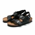 Family Matching Buckle Decor Footbed Sandal Black