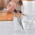 Mini Whisk Stainless Steel Whisk with Spring Handle and Portable Hook for Blending Whisking Beating and Stirring Kitchen Tool Silver
