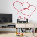 I Love You Valentine's Day Wall Decal Love Heart Wall Art Stickers Decor for Living Room Bedroom TV Valentine's Day Background Decoration Red
