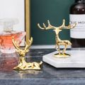 Golden Sitting Standing Deer Statues Creative Craft Deer Figurines Ornament for Car Desk Living Room TV Cabinet Wine Cabinet Gold
