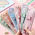 5-pack Pencil Stationery Set with Ruler Eraser Pencil Sharpener School Gift Stationery Set Student Stationery Supplies Light Pink image 2