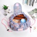 Women Drawstring Cosmetic Bag Travel Portable Pouch Folding Makeup Bag Storage Wash Bag Organizer Light Pink