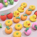 7-pack Cute Fruit Vegetable Shaped Erasers Toys Gifts for Classroom Prizes Game Reward Party Favors Multi-color