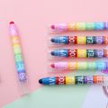 2 عبوة من أقلام تحديد العلامات (12 لونًا) أقلام تمييز مرقعة من أقلام تلوين أدوات مكتبية للطلاب متعدد الألوان image 3