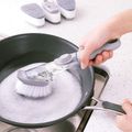 2 In 1 Long Handle Pot Brush Dish Bowl Washing Cleaning Brush Household Cleaning Tools Light Grey image 2