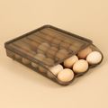 Large Capacity Egg Holder for Fridge Auto-Scrolling Egg Fresh Storage Box Container Organizer Bin Brown image 1