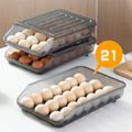 Large Capacity Egg Holder for Fridge Auto-Scrolling Egg Fresh Storage Box Container Organizer Bin Brown image 4