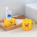 Cute Cartoon Little Yellow Duck Tooth Brush Cup Kids Mouthwash Cup with Handle White