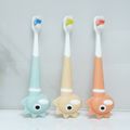 1-5 Year Old Children's Ultra Soft Toothbrush Cartoon Dinosaur Kids Clean Toothbrush with Ten Thousand Hairs Manual Protection Gum Care Yellow