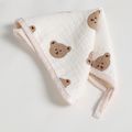 3-pack 100% Cotton Multipurpose Square Towels Baby Saliva Towel Gauze Drool Bibs Teething Bib Orange