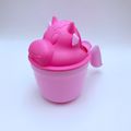 Baby Cartoon Shampoo Cup Kids Shampoo Rinse Cup Shower Sprinkler Spoon Bathroom Accessories Pink image 4