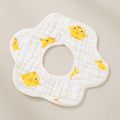 2-pack Petal Shape Baby Bibs 8 Layer Cotton Gauze Bandana Drool Bibs for Feeding & Drooling & Teething Multi-color image 3