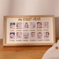 Baby Frame My First Year Photo Moments Baby Keepsake Picture Frame Nursery Decor Baby Milestone Picture Frames Apricot image 1